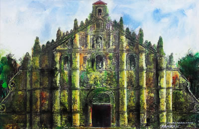 "Paoay Church, Ilocos" by Al Perez - Auction record, sale price, and art valuation. Compare with similar artists and explore comparable artworks.