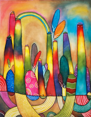 Rainbow Land Of Happiness by Allan Balisi - Auction record, sale price, and art valuation. Compare with similar artists and explore comparable artworks.