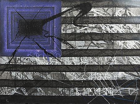 BLACK AND WHITE PURPLE FLAG, 2010 by Saber - Auction record, sale price, and art valuation. Compare with similar artists and explore comparable artworks.