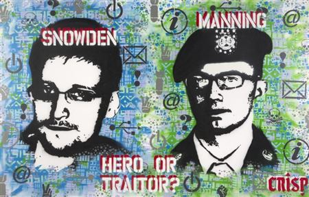 SNOWDEN, MANNING; HERO OR TRAITOR - 2015 by CRISP - Auction record, sale price, and art valuation. Compare with similar artists and explore comparable artworks.