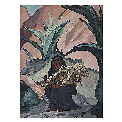 Campesina en el desierto