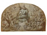God the Father in Glory with the Holy Spirit and Musician Angels by Giovanni Mauro della Rovere - Auction record, sale price, and art valuation. Compare with similar artists and explore comparable artworks.