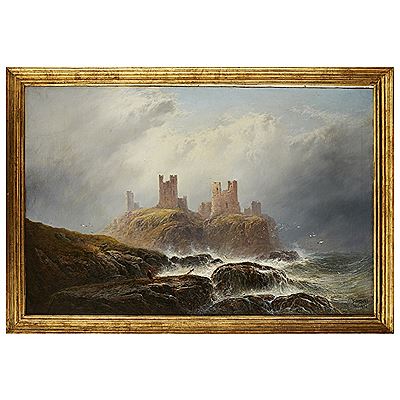 A VIEW OF DUNSTANBOROUGH CASTLE, NORTHUMBERLAND