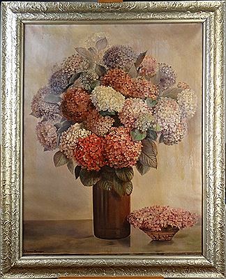 Nature morte aux hortensias by Clemence Hanappe - Auction record, sale price, and art valuation. Compare with similar artists and explore comparable artworks.