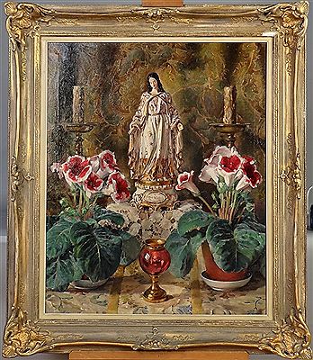 Vierge aux gloxinias by Raphael Mordant - Auction record, sale price, and art valuation. Compare with similar artists and explore comparable artworks.