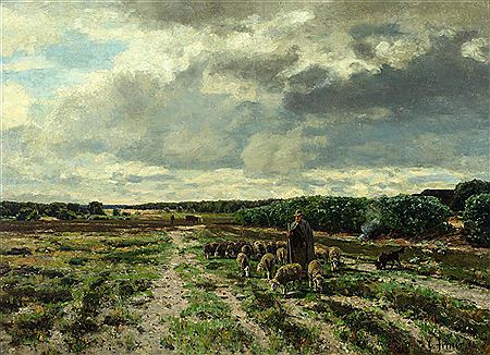 Shepherd and his Flock in the German Lowlands 1896
