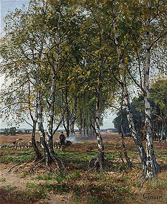 Shepherd and Flock amongst Birch Trees by Carl Irmer - Auction record, sale price, and art valuation. Compare with similar artists and explore comparable artworks.