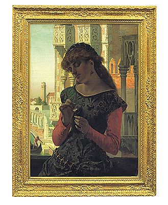 Giovane donna sul balcone a Venezia