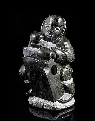 Inuk holding a ice block by Aibile Echalook - Auction record, sale price, and art valuation. Compare with similar artists and explore comparable artworks.