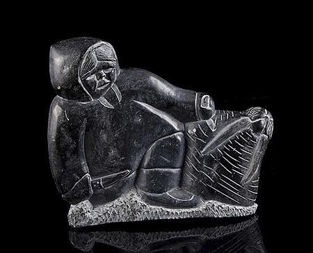 Hunter and Walrus by Adamie Inukpuk - Auction record, sale price, and art valuation. Compare with similar artists and explore comparable artworks.