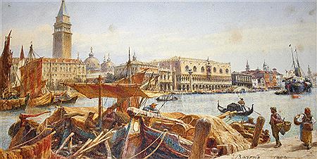 A Busy Grand Canal Venice, by St. Mark's Square by Edward Henry Bearne - Auction record, sale price, and art valuation. Compare with similar artists and explore comparable artworks.