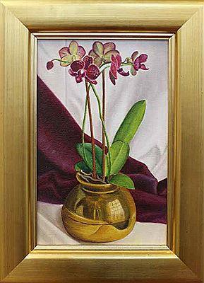 BRASS POT & ORCHID