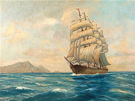 Three-masted off the coast