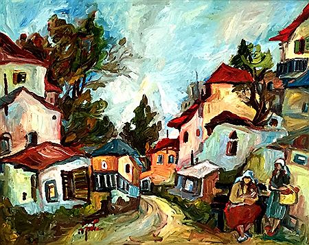 Sample artwork by Elka Reuven (1926 - 1991), known for painting - View similar artists and auction records