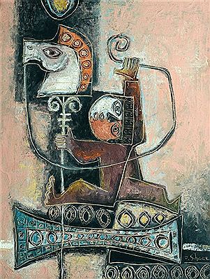 Boy and wooden horse