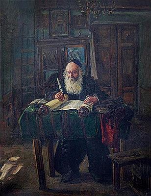 Scripture copyist in his chamber