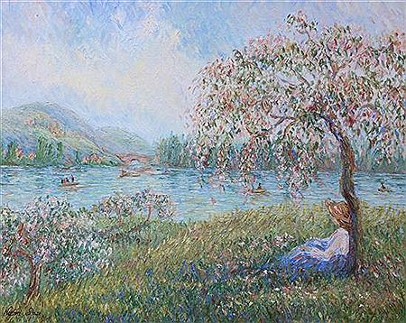 On a river bank