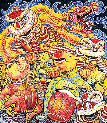 Sample artwork by Yudha Sasmito (Born 1963), known for painting - View similar artists and auction records