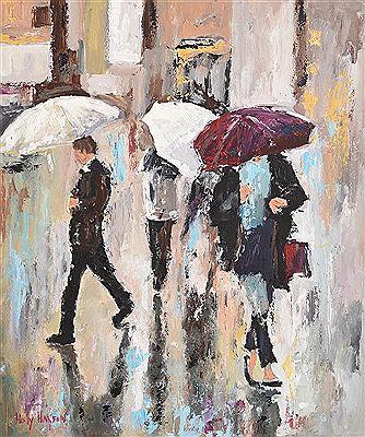 Wet Day Dublin by Holly Hanson - Auction record, sale price, and art valuation. Compare with similar artists and explore comparable artworks.