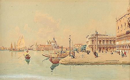 The Ducal Palace with Santa Maria, Venice, Italy