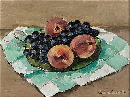 Frutta sul piatto di vetro, 1978