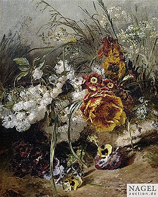 Still life of flowers in a grassland.