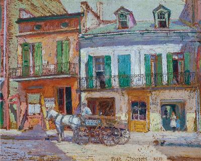 "On Chartres Street (Rue de Chartres) Horse and Wagon Days In 1905", 1905
