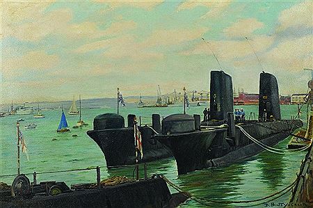'Submarines at HMS Dolphin' by Deirdre Henty-Creer - Auction record, sale price, and art valuation. Compare with similar artists and explore comparable artworks.