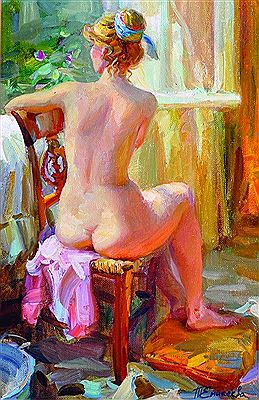 A Naked Girl, Seated in a Interior
