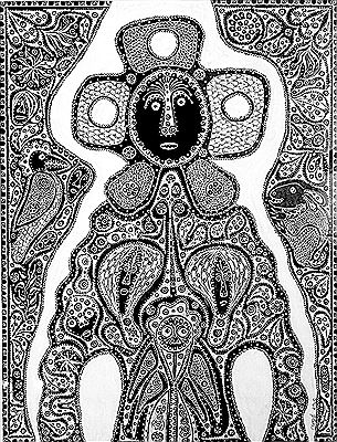 Personnage coiffé