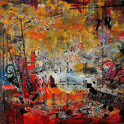 Sample artwork by Florent Chopin (Born 1958), known for mixed-media abstract painting - View similar artists and auction records