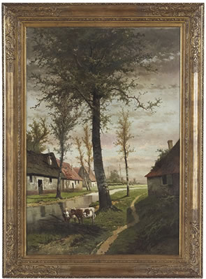 "Landscape with a Farm and Cattle"