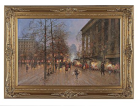 Parisian Street Scene with Flower Sellers by Paul Renard - Auction record, sale price, and art valuation. Compare with similar artists and explore comparable artworks.