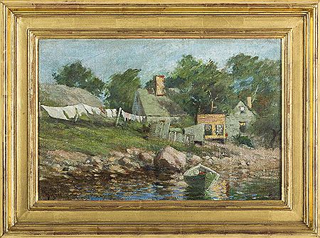 WASH DAY AT LITTLE HARBOR, MARBLEHEAD by William Bixbee - Auction record, sale price, and art valuation. Compare with similar artists and explore comparable artworks.