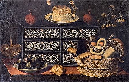 Nature morte au petit cabinet et aux friandises