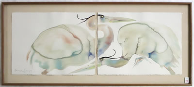 Herons (Diptych) by Carol Grigg - Auction record, sale price, and art valuation. Compare with similar artists and explore comparable artworks.