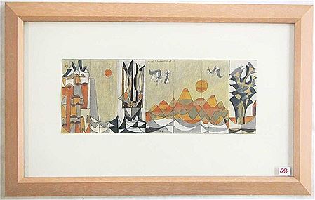 Modernist landscape. by Rick Norwood - Auction record, sale price, and art valuation. Compare with similar artists and explore comparable artworks.