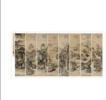 LANDSCAPE (set of 8 hanging scrolls)