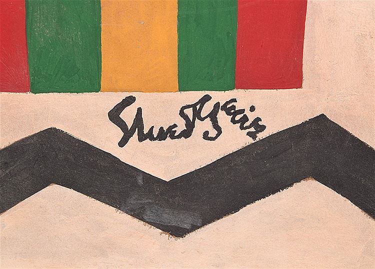 MODERNIST 6 OPEN - auctioned 12/17/2016 - Stuart Davis signature example for authentication verification from auction lot 4425873