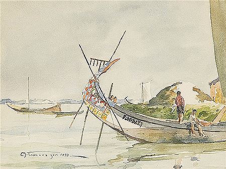 "Moliceiro - Ria de Aveiro" by Manuel Tavares - Auction record, sale price, and art valuation. Compare with similar artists and explore comparable artworks.