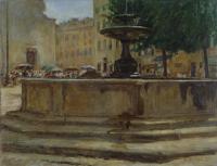 The fountain in Piazza Santo Spirito