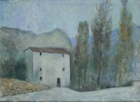 House with Poplars