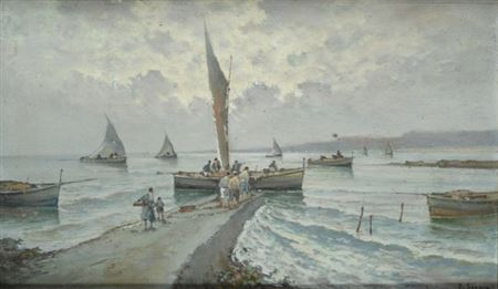 Marina with fishermen