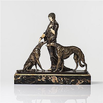 Femme aux lévriers by Louis Riche - Auction record, sale price, and art valuation. Compare with similar artists and explore comparable artworks.