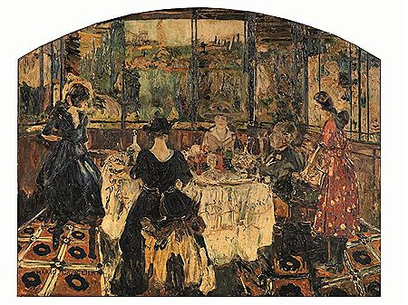 Sample artwork by Mario Cavaglieri (1887 - 1969), known for portrait and bourgeoisie genre painting - View similar artists and auction records