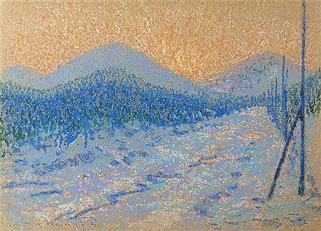 Sunset behind the hills