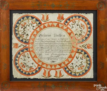 Mahantongo Township birth certificate by Conrad Trevits - Auction record, sale price, and art valuation. Compare with similar artists and explore comparable artworks.