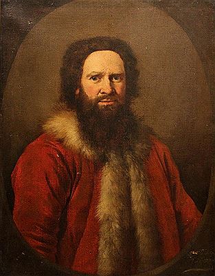 PORTRAIT OF A MERCHANT OF THE LEVANT COMPANY IN A RED FUR LINED COAT, 1734