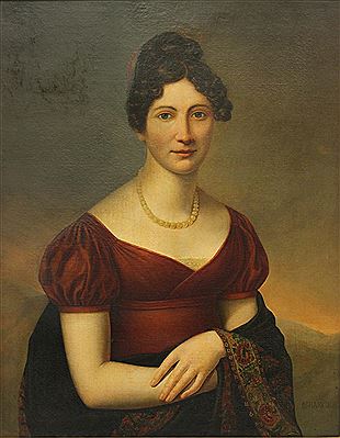 PORTRAIT OF A LADY POSSIBLY HORTENSE DE BEAUHARNAIS, STEPDAUGHTER OF EMPEROR NAPOLEON I