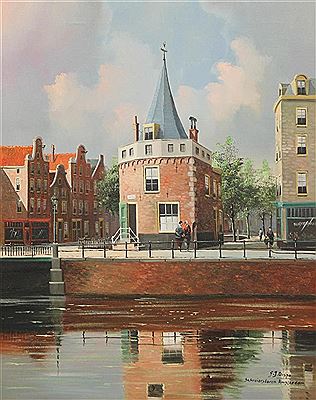 CANAL SCENE, SCHREIERSTOREN AMSTERDAM